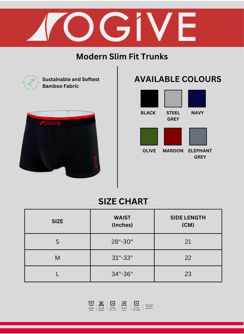 Premium Mens Underwear Boxer Trunks Ultrasoft Stretch 6 Pack