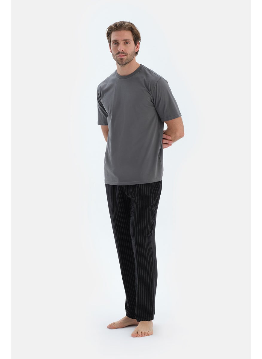 Striped Trousers Viscose Mid Rise Regular/Classic Fit Sleepwear
