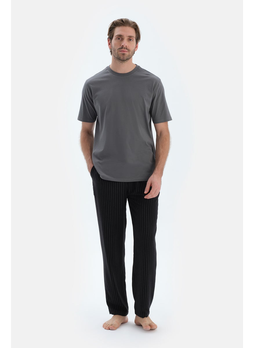 Striped Trousers Viscose Mid Rise Regular/Classic Fit Sleepwear
