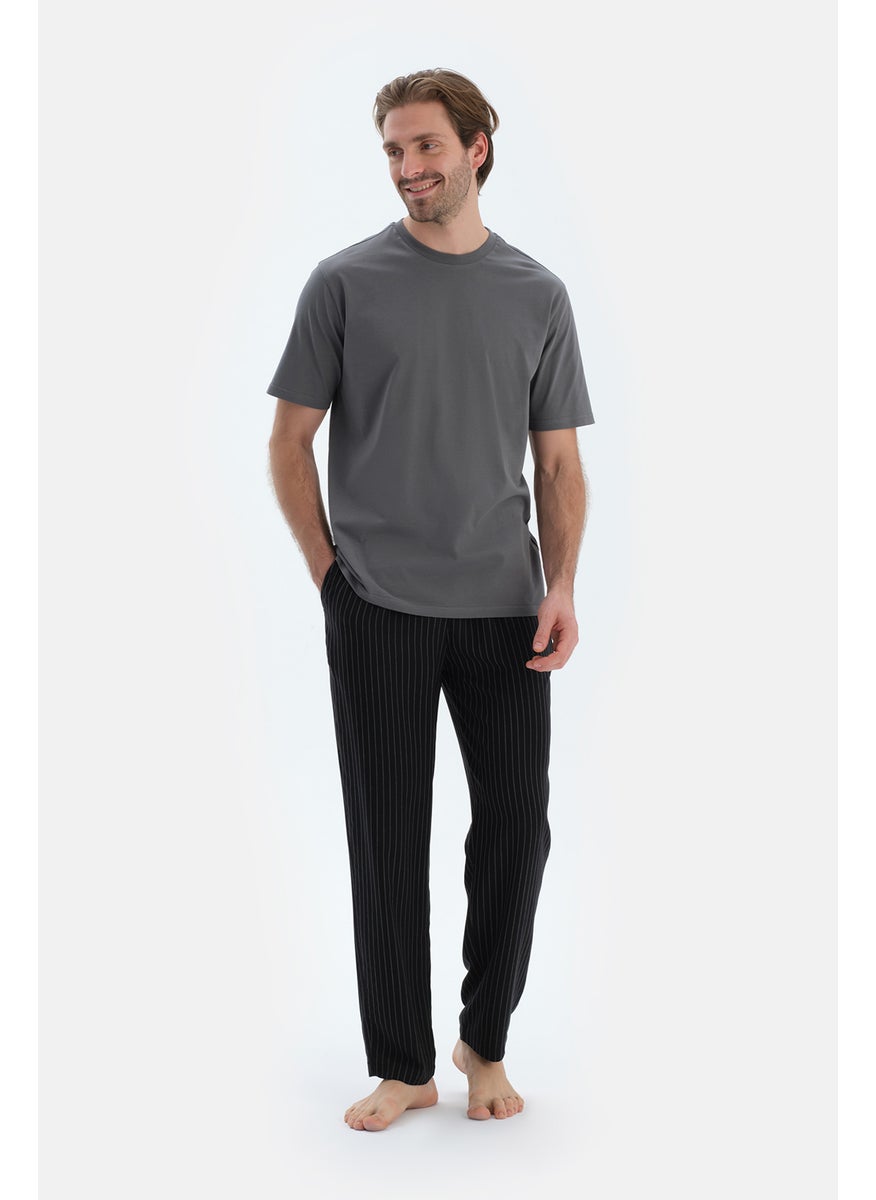 Striped Trousers Viscose Mid Rise Regular/Classic Fit Sleepwear