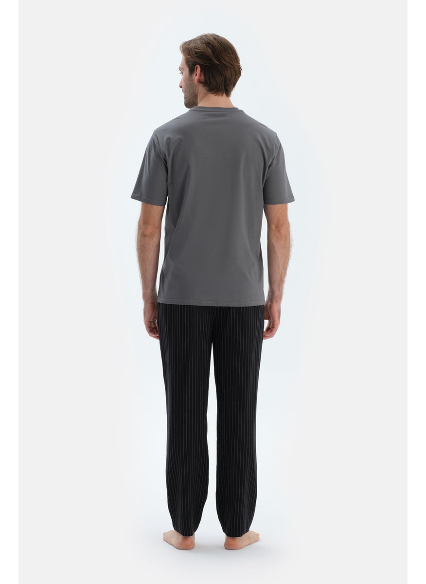 Striped Trousers Viscose Mid Rise Regular/Classic Fit Sleepwear