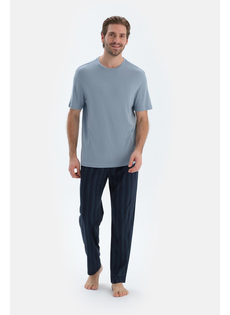 Striped Trousers Cotton Blend Mid Rise Regular/Classic Fit Sleepwear