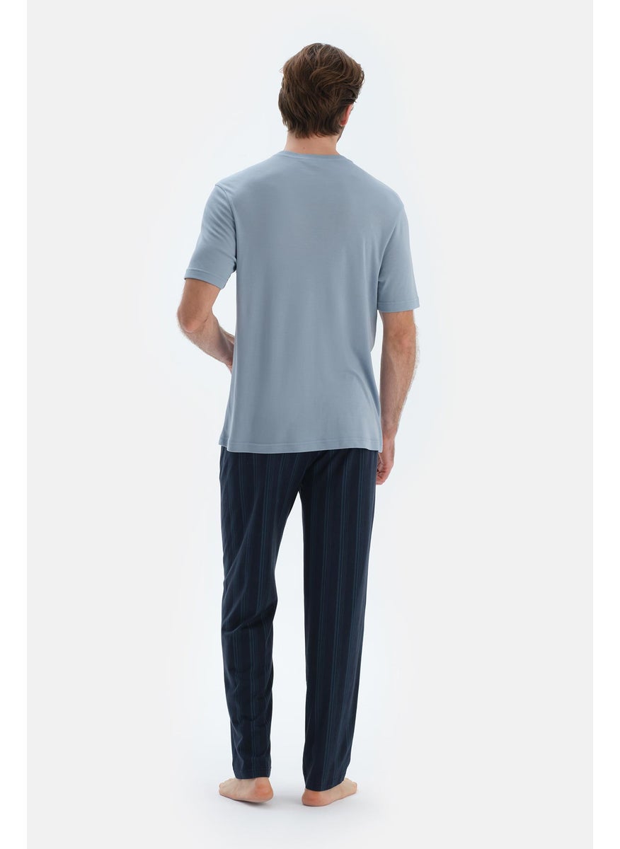 Striped Trousers Cotton Blend Mid Rise Regular/Classic Fit Sleepwear