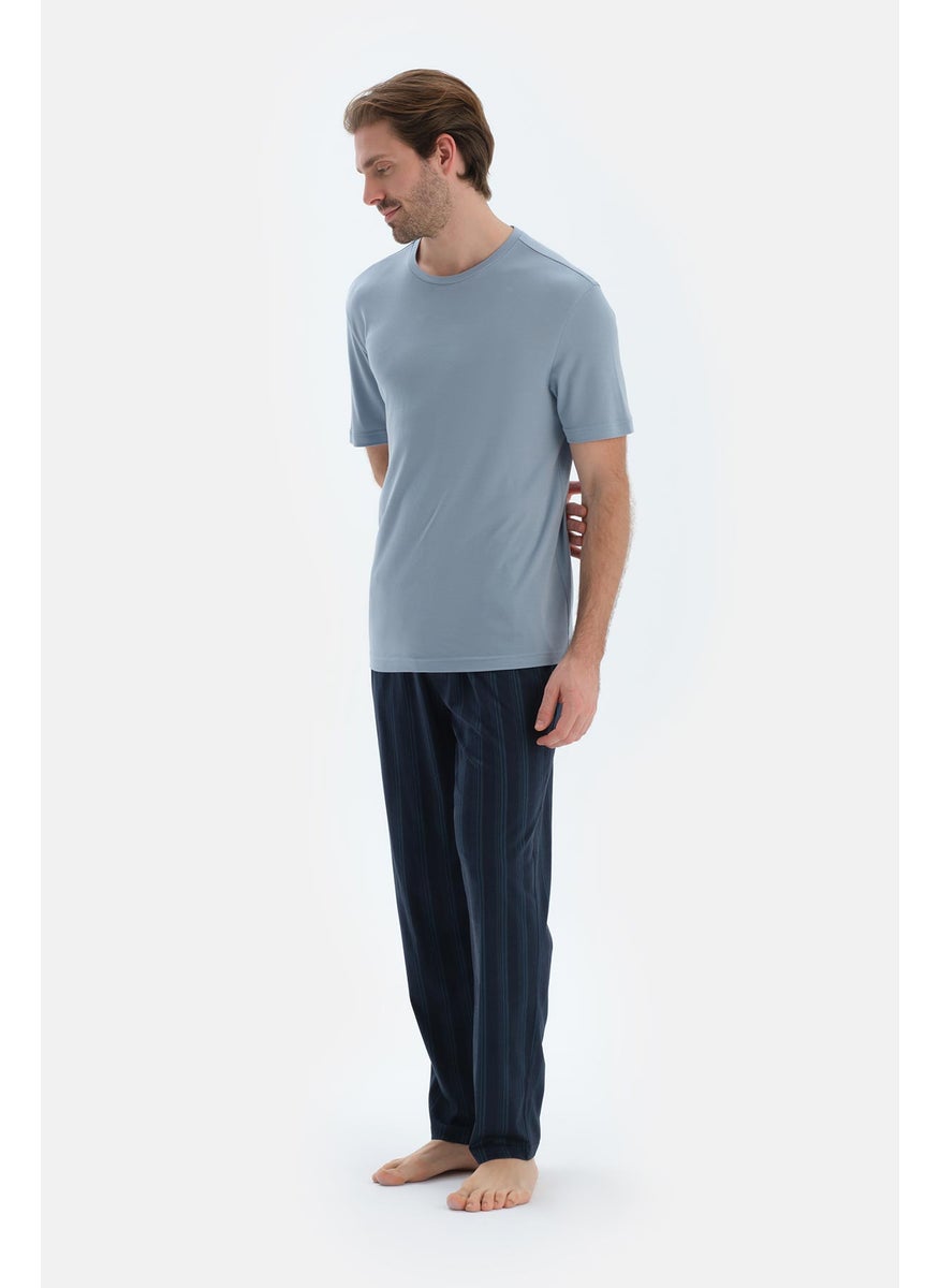 Striped Trousers Cotton Blend Mid Rise Regular/Classic Fit Sleepwear