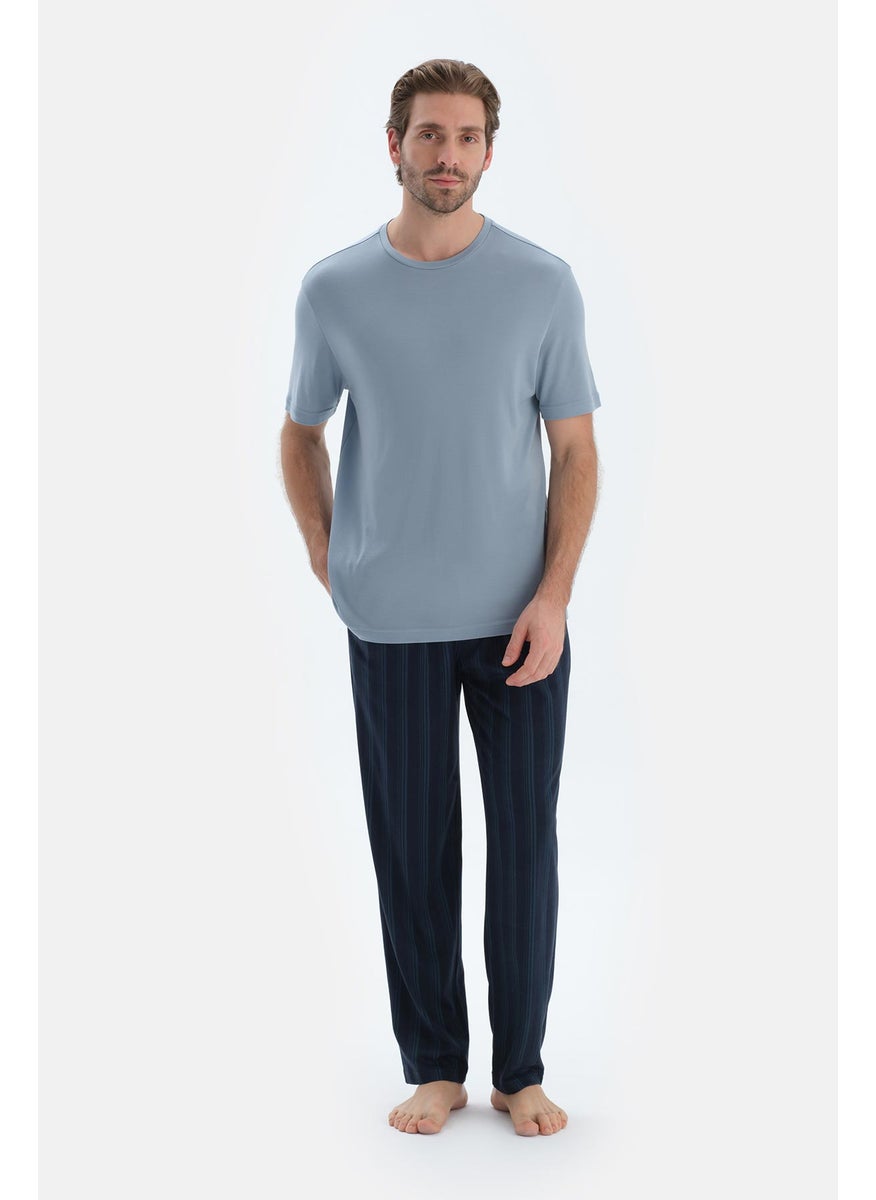 Striped Trousers Cotton Blend Mid Rise Regular/Classic Fit Sleepwear