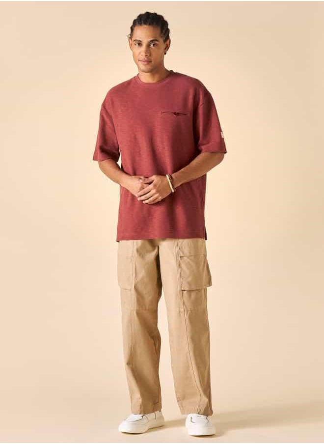 Lee Cooper Checked Cargo Pants with Drawstring Closure