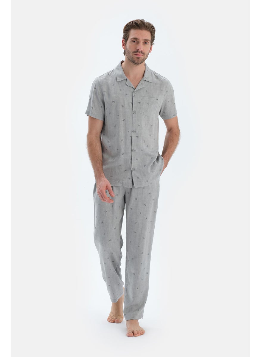 Printed Trousers Viscose Mid Rise Regular/Classic Fit Sleepwear