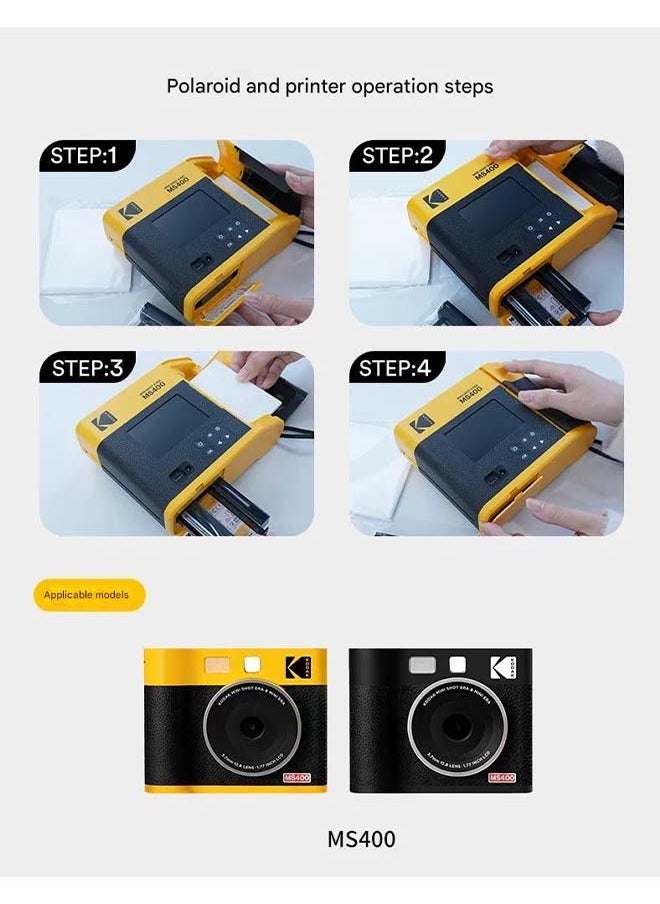 KODAK 4 - Inch Square Color Instant Photo Printer Paper (2 Packs of 60 Sheets Each, 120 Sheets Total) with Integrated Ribbon, Specifically Designed for Kodak Mini Shot 4 Era Printers for Exceptional One - Step Printing