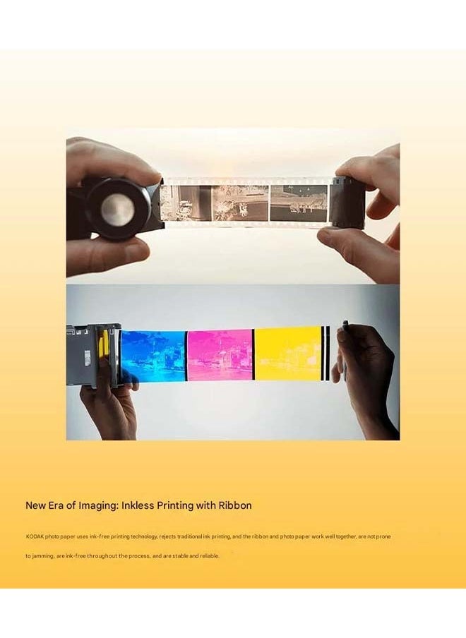 KODAK 4 - Inch Square Color Instant Photo Printer Paper (2 Packs of 60 Sheets Each, 120 Sheets Total) with Integrated Ribbon, Specifically Designed for Kodak Mini Shot 4 Era Printers for Exceptional One - Step Printing