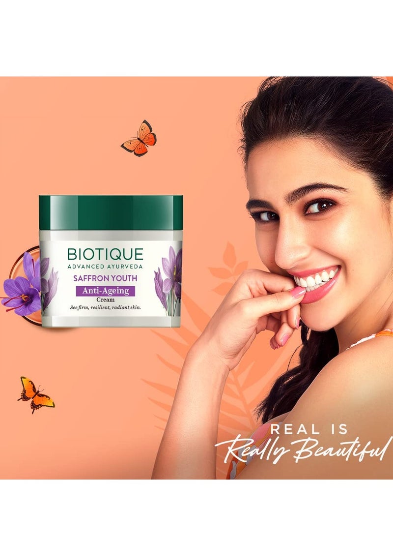 Biotique Saffron Dew 50g -- Ageless face & body cream