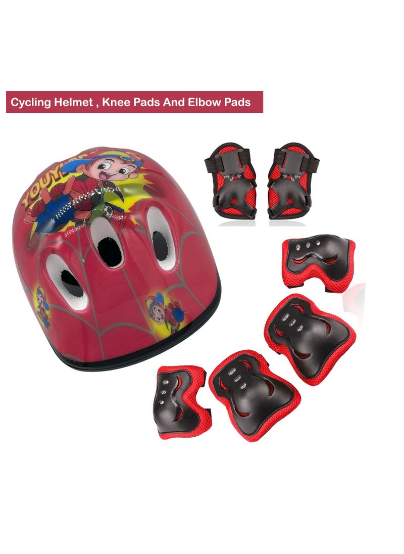 Kids Bike Helmet Set Skateboard Knee Pads - Kids Helmet Elbow Pads Wrist Guards Adjustable for 3~10yrs Girl Boy Kids Protective Gear Set for Sport Cycling Bike Roller Skating Scooter