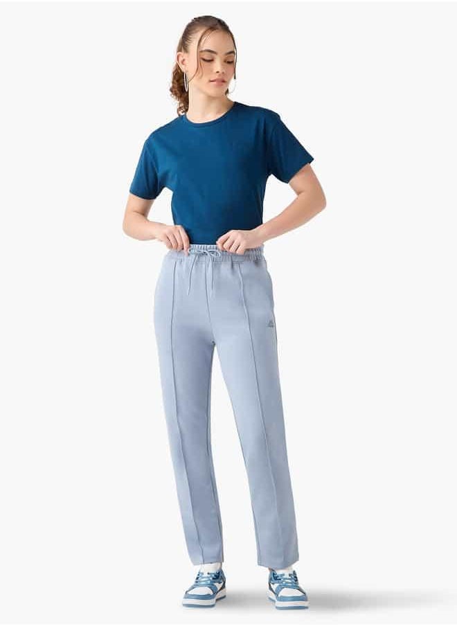 Kappa Logo Pintuck Detail Track Pants with Pockets and Drawstring Closure
