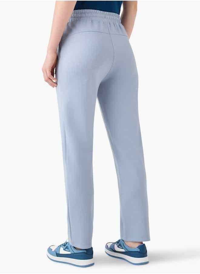 Kappa Logo Pintuck Detail Track Pants with Pockets and Drawstring Closure
