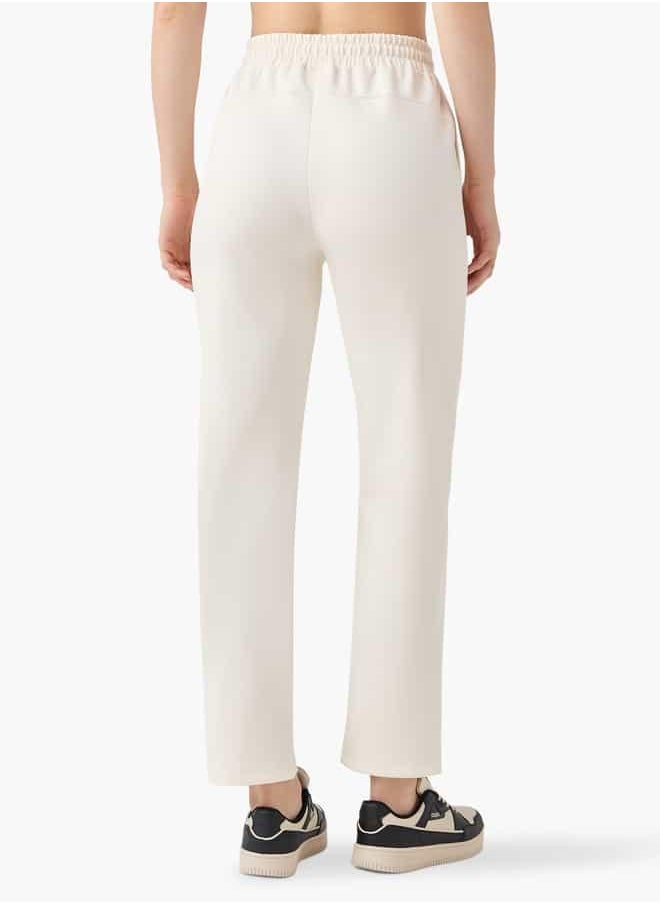 Kappa Logo Pintuck Detail Track Pants with Pockets and Drawstring Closure