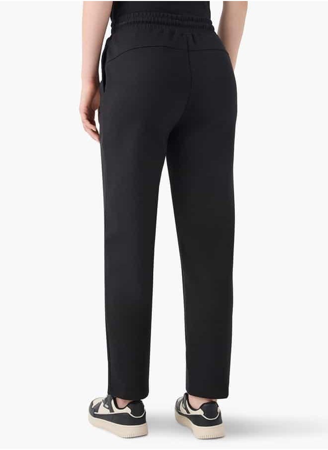 Kappa Logo Pintuck Detail Track Pants with Pockets and Drawstring Closure