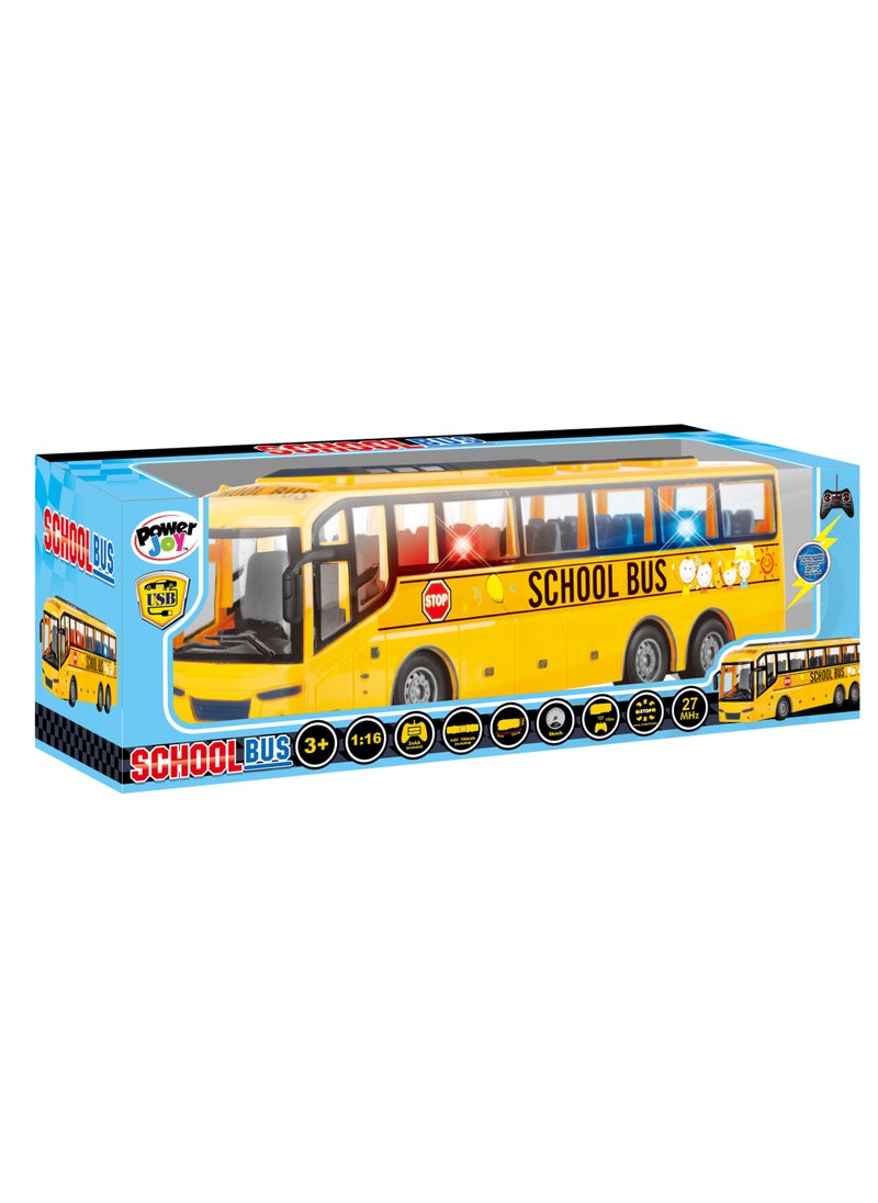 Power Joy Remote Control School Bus with Light | Toy Vehicle | Gift for Kids