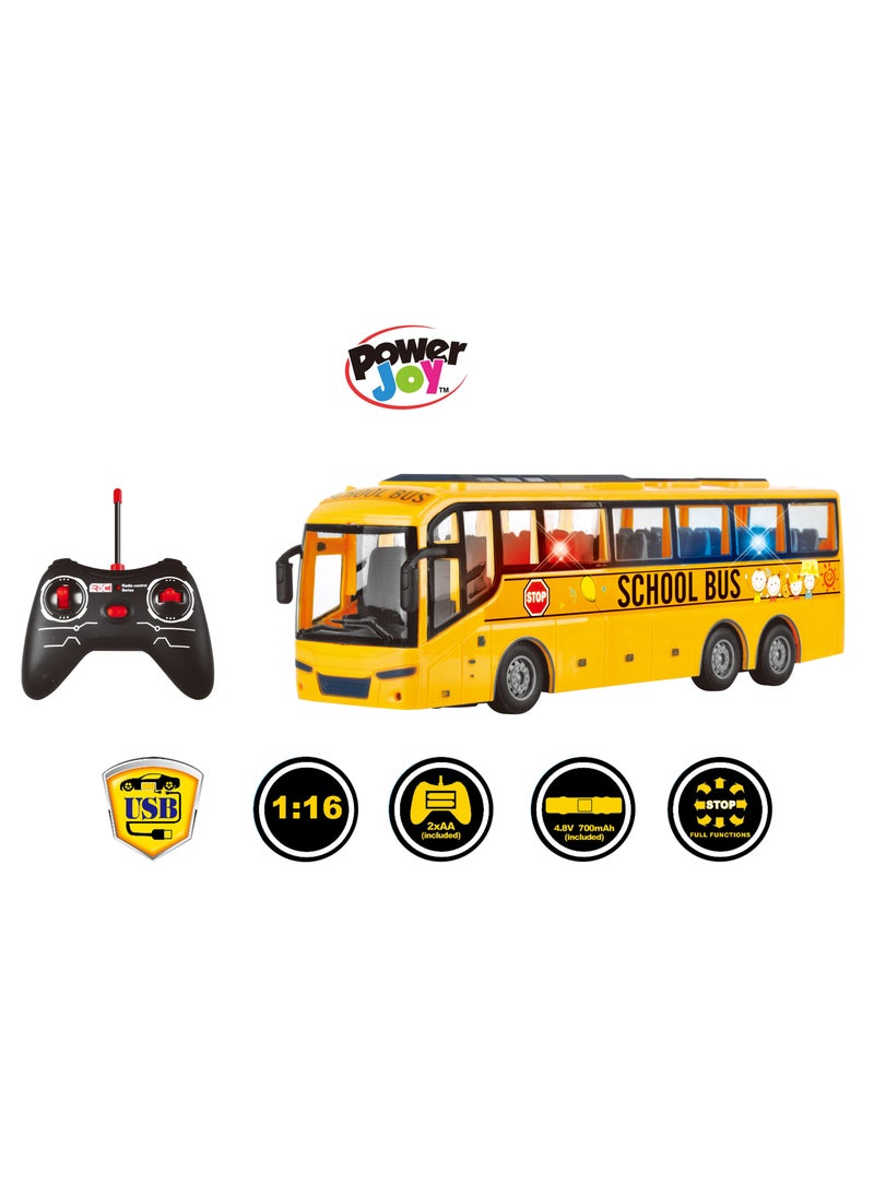 Power Joy Remote Control School Bus with Light | Toy Vehicle | Gift for Kids
