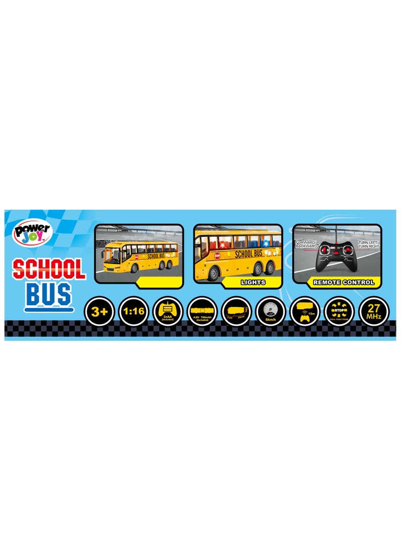 Power Joy Remote Control School Bus with Light | Toy Vehicle | Gift for Kids