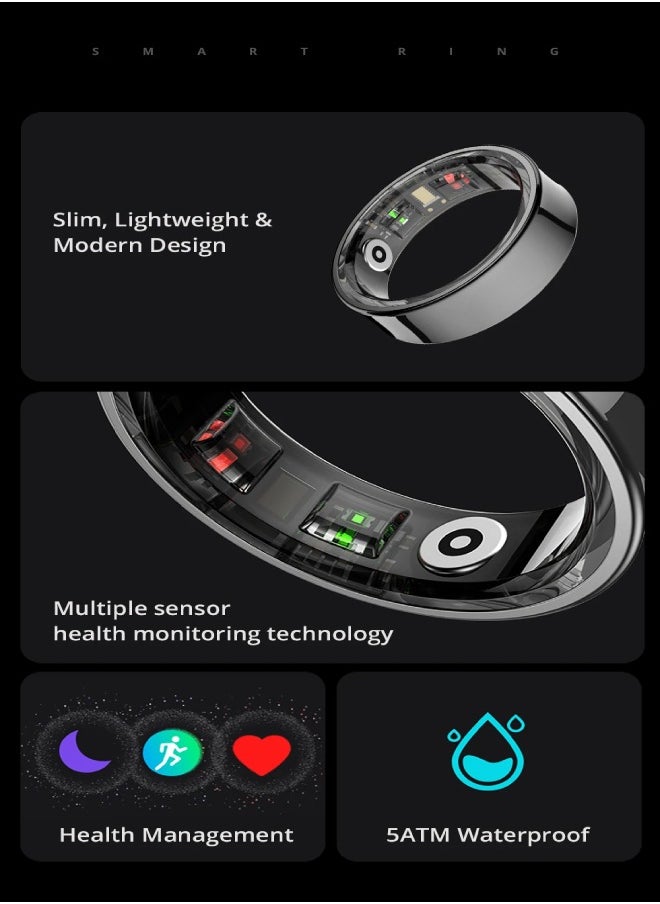 COLMI R09 Smart Ring For Men Women with Charging Case, Body Temperature Health and Sleep Monitor For Xiaomi Samsung iPhone