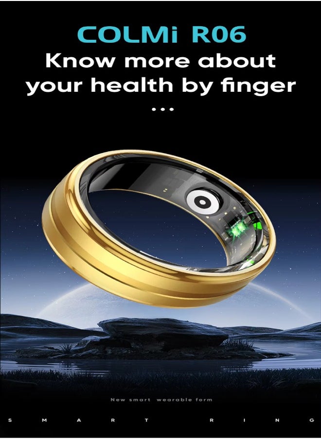 COLMI R06 Smart Ring with Charging Case for Men Women, Heart Rate and Oxygen Monitor IP68 & 5ATM Waterproof, Sport