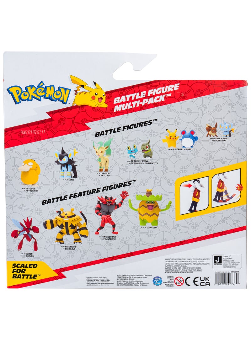 Pokemon Battle Figure 3-in-1 Multi Pack | Character Figure | Collectible Figure | Battle Figure | Pikachu , Absol and Cinderace! | Perfect Gift for Kids and Collectors