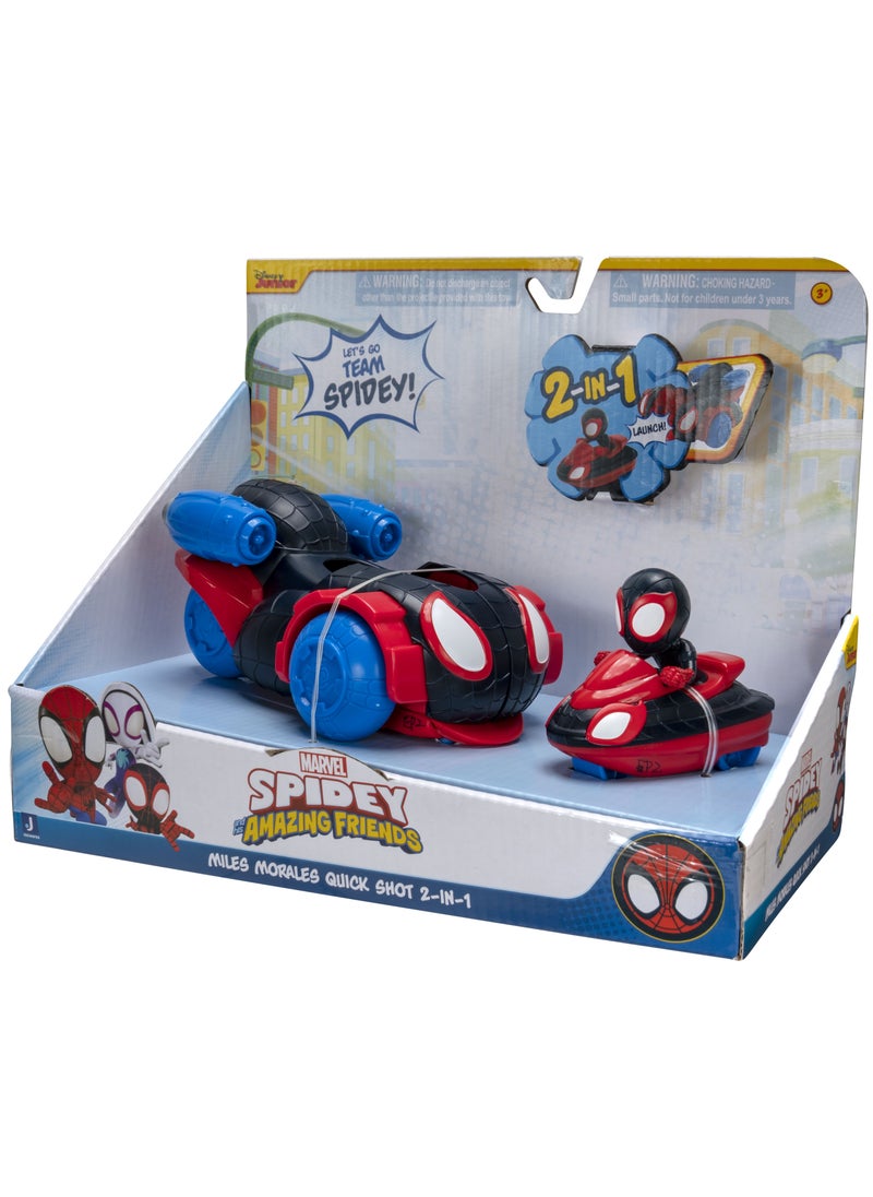 Spidey N Friends Vehicle Miles Morales Quick Shot Vehicle | Marvel | Spiderman | Toy Vehicle | Gift for Kids