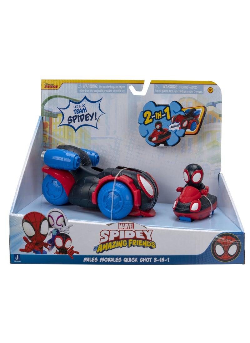 Spidey N Friends Vehicle Miles Morales Quick Shot Vehicle | Marvel | Spiderman | Toy Vehicle | Gift for Kids