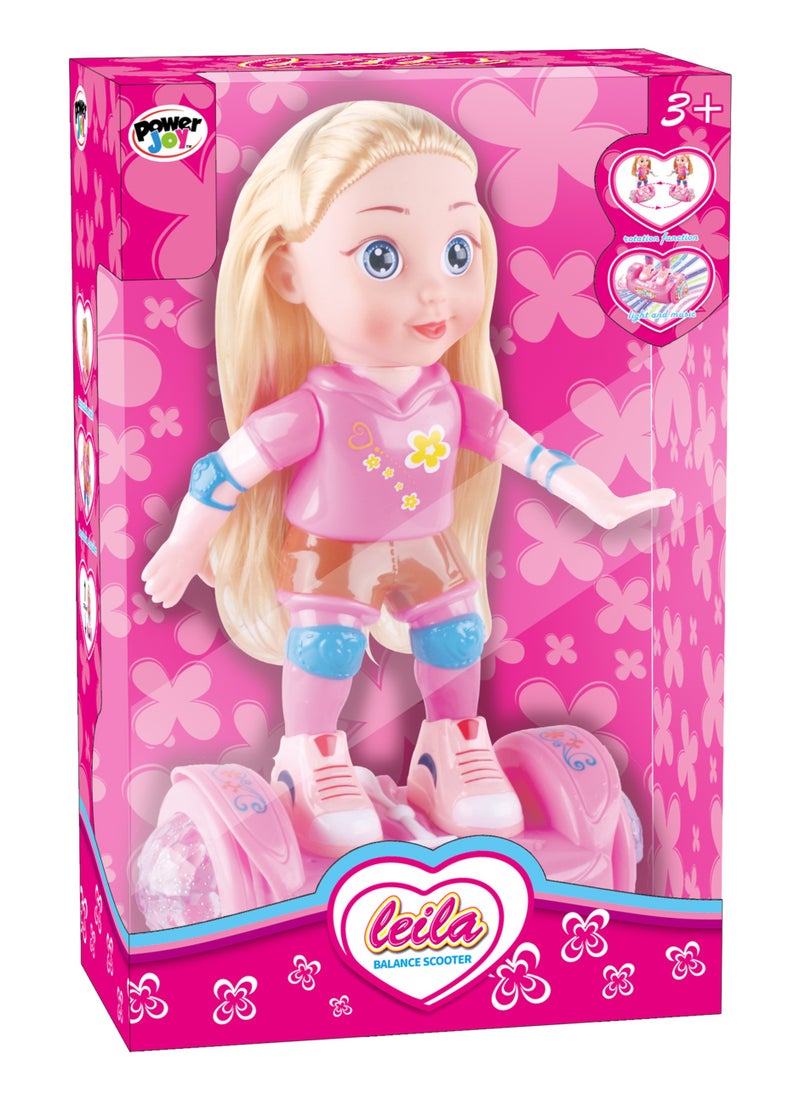 Power Joy Leila Scooter Doll Light & Music 28cm, Battery Operated | Toy Vehicle | Gift for Kids