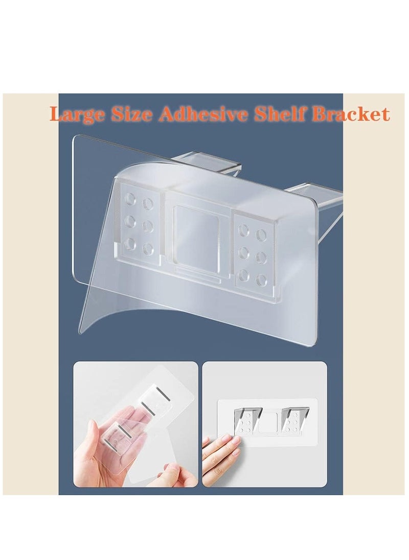 Shelf Support Pegs,12 Pcs Clear Self Cabinet Adhesive Shelves Clips, Double Row Thickened and Reinforced Design Shelf Support Pegs for Shelves Kitchen Cabinet Book Closet