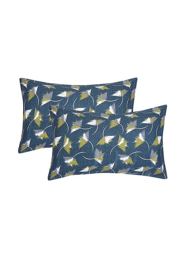 Cotton Double Bed Sheets | Standard Size Bedspread for Double Bed with 2 Pillow Covers Set | Soft Touch Breathable & Wrinkle Free Bedspreads for Home & Hotel, Green, 215 X 230 Cm