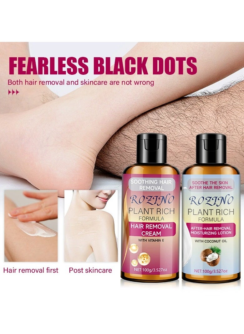 2PCS  Women'S Hair Removal Body Cream, Phthalate-Free, Moisturizing, Odorless, with Oil, for All Skin Types, Easy to Apply, Comfortable to Use