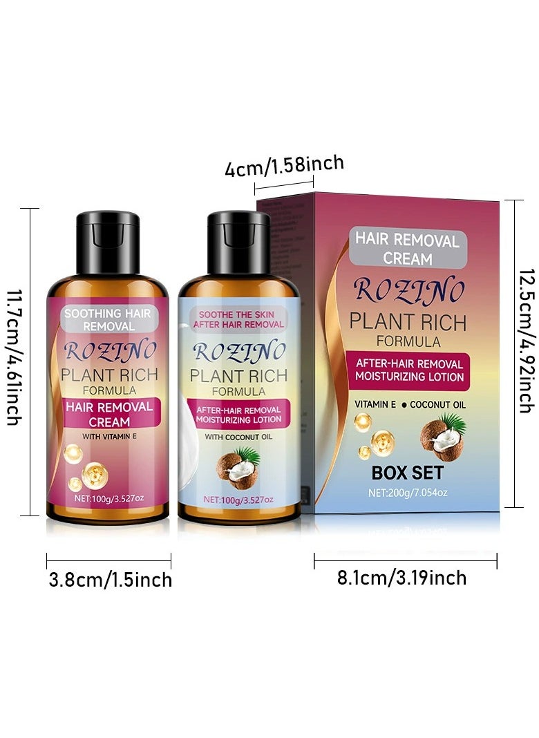 2PCS  Women'S Hair Removal Body Cream, Phthalate-Free, Moisturizing, Odorless, with Oil, for All Skin Types, Easy to Apply, Comfortable to Use
