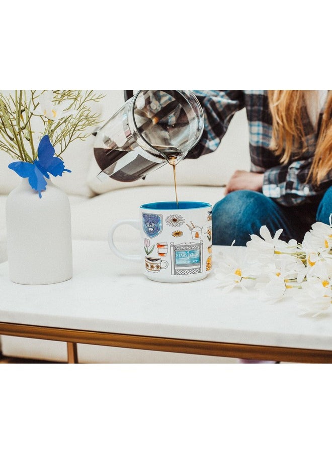 Gilmore Girls Stars Hollow Allover Icons Ceramic Stacking Mug | Large Coffee Cup For Espresso, Caffeine, Beverages, Home & Kitchen Essentials | Cute Gifts and Collectibles | Holds 13 Ounces