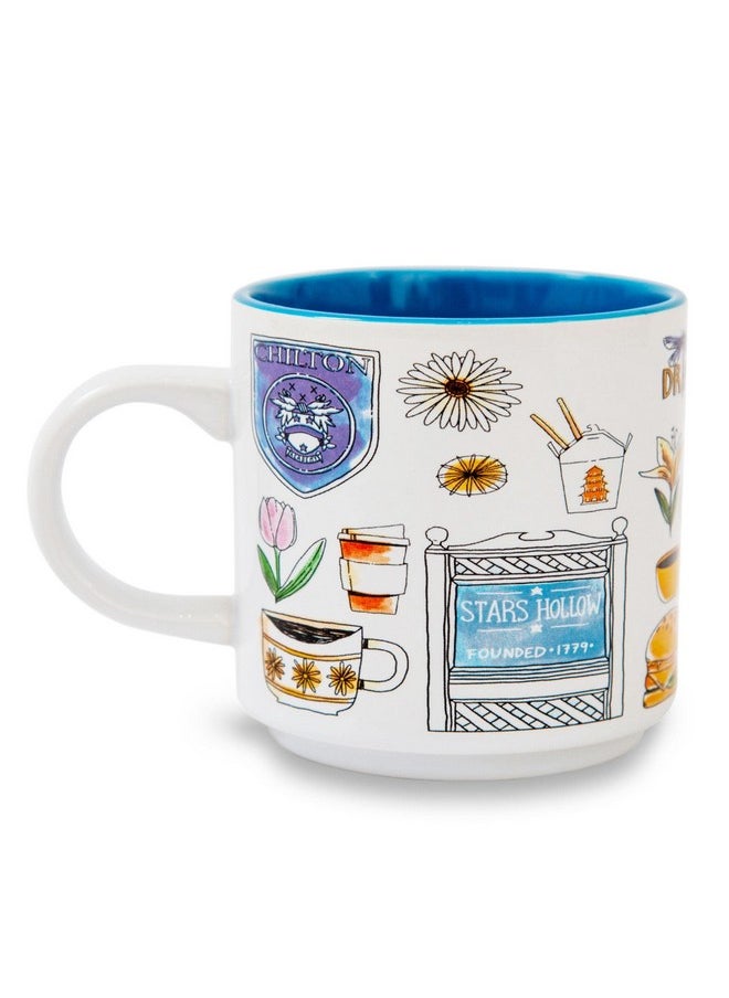 Gilmore Girls Stars Hollow Allover Icons Ceramic Stacking Mug | Large Coffee Cup For Espresso, Caffeine, Beverages, Home & Kitchen Essentials | Cute Gifts and Collectibles | Holds 13 Ounces