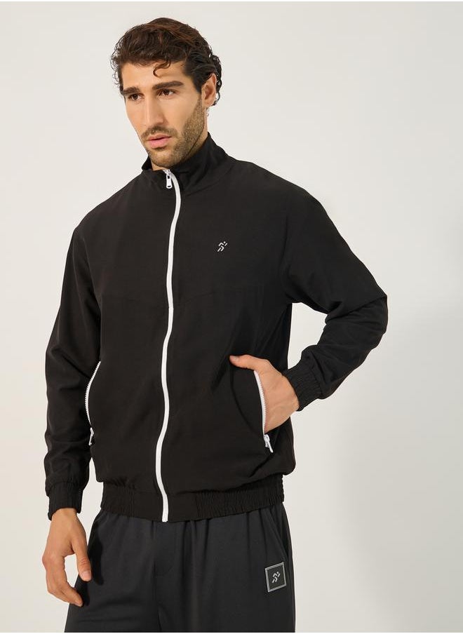 Relaxed Fit High Neck Jacket with Mesh Lining