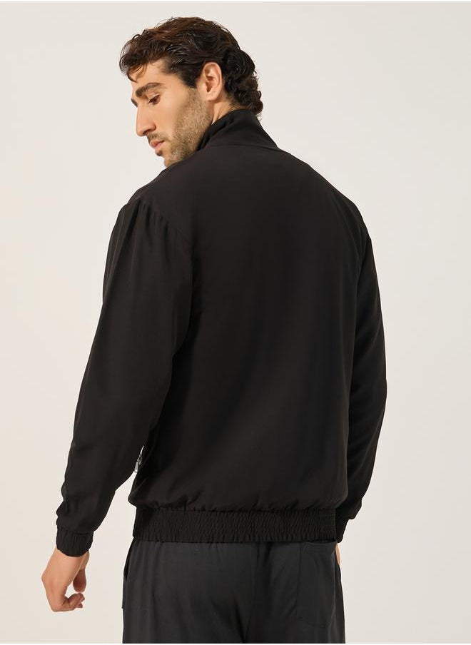 Relaxed Fit High Neck Jacket with Mesh Lining