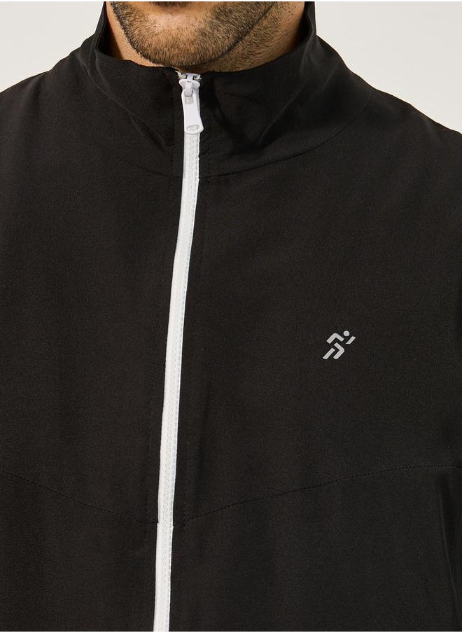 Relaxed Fit High Neck Jacket with Mesh Lining
