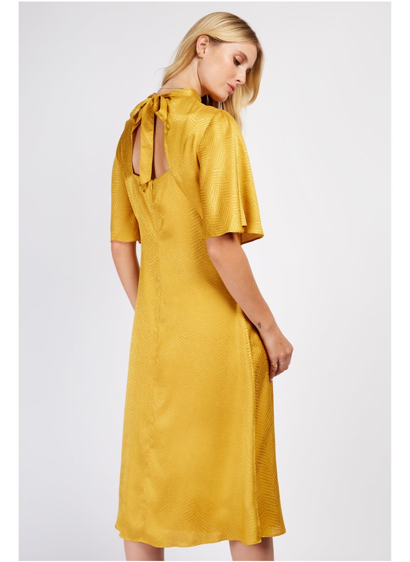 Little Mistress Gold Satin Midi