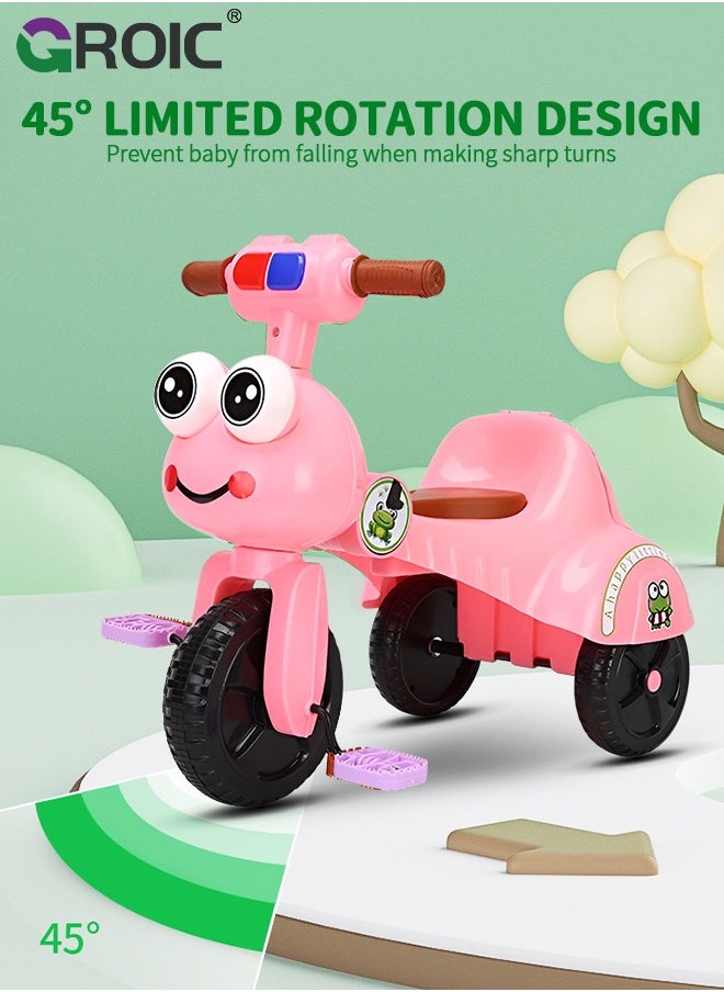 Kids Tricycles,Foldable Kids Trike with Music Lighting,Foldable Children's Pedal tricycle,Anti-rollover Bicycle for Kids
