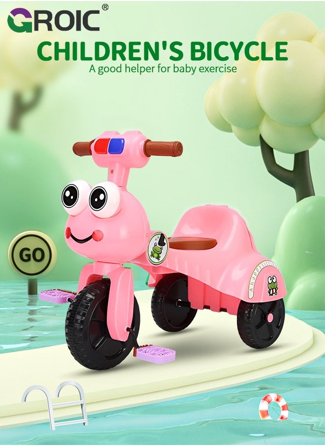 Kids Tricycles,Foldable Kids Trike with Music Lighting,Foldable Children's Pedal tricycle,Anti-rollover Bicycle for Kids