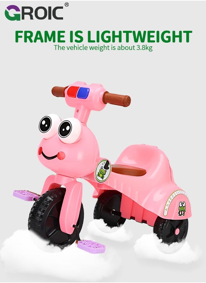 Kids Tricycles,Foldable Kids Trike with Music Lighting,Foldable Children's Pedal tricycle,Anti-rollover Bicycle for Kids