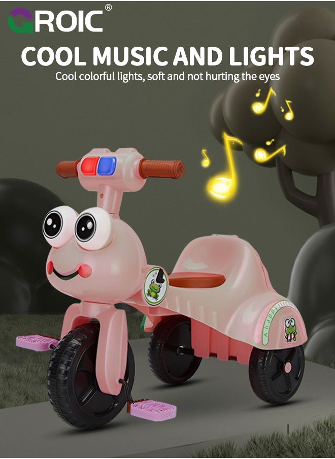 Kids Tricycles,Foldable Kids Trike with Music Lighting,Foldable Children's Pedal tricycle,Anti-rollover Bicycle for Kids