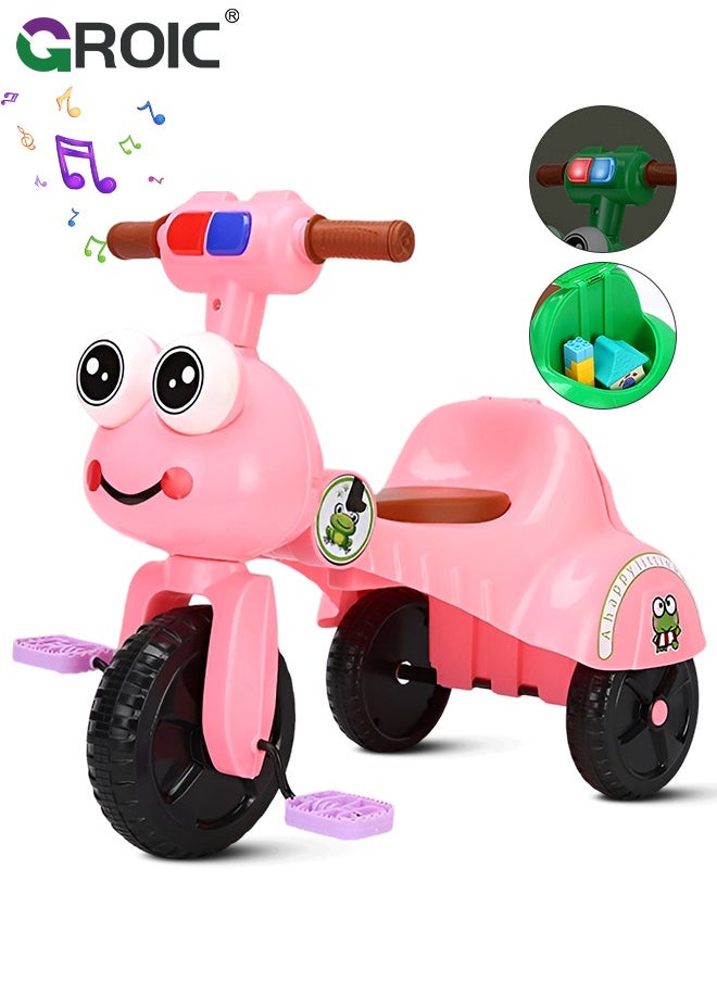 Kids Tricycles,Foldable Kids Trike with Music Lighting,Foldable Children's Pedal tricycle,Anti-rollover Bicycle for Kids