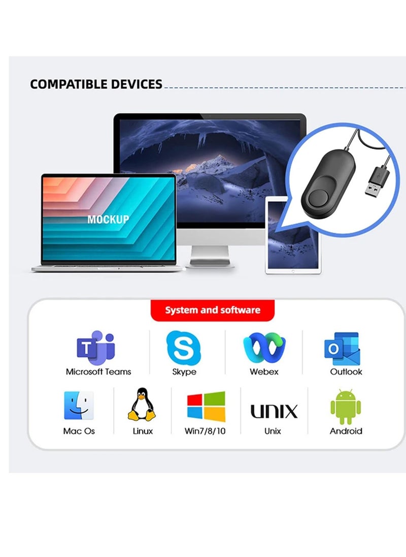 Undetectable Mouse Mover, USB Port Automatic Mouse Jiggler with On/Off Switch, Driver-Free, Simulates Mouse Pointer Movement to Prevent PC from Going to Sleep