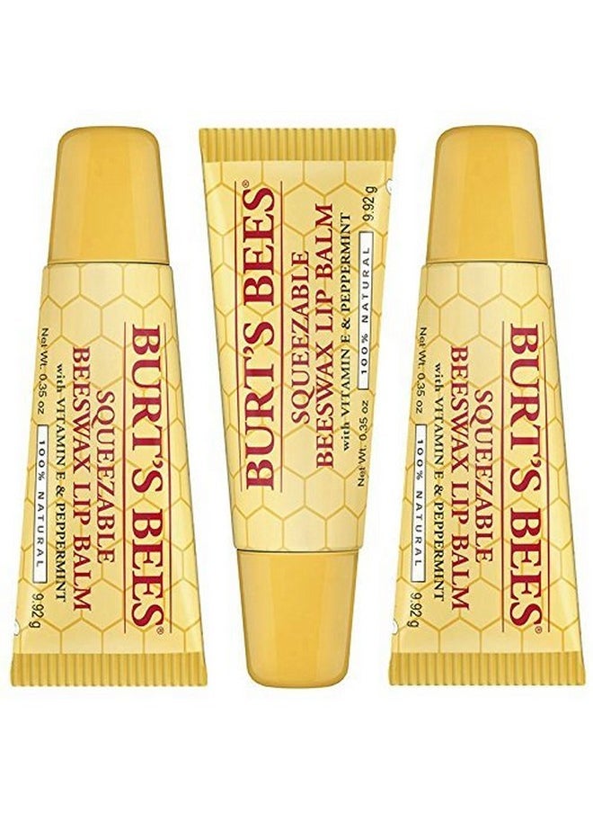 Lip Balm, Beeswax, Squeezable (0.35 Oz) (3 Pack)