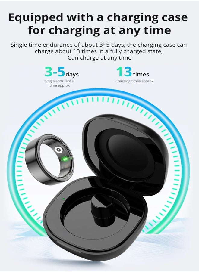 COLMI R02 Smart Ring with Charging Case for Men Women Battery Life 3-5 Days, Health Monitor, 5ATM Waterproof