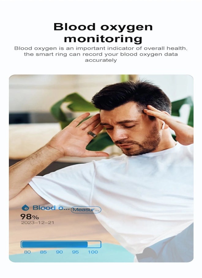 COLMI R02 Smart Ring with Charging Case for Men Women Battery Life 3-5 Days, Health Monitor, 5ATM Waterproof