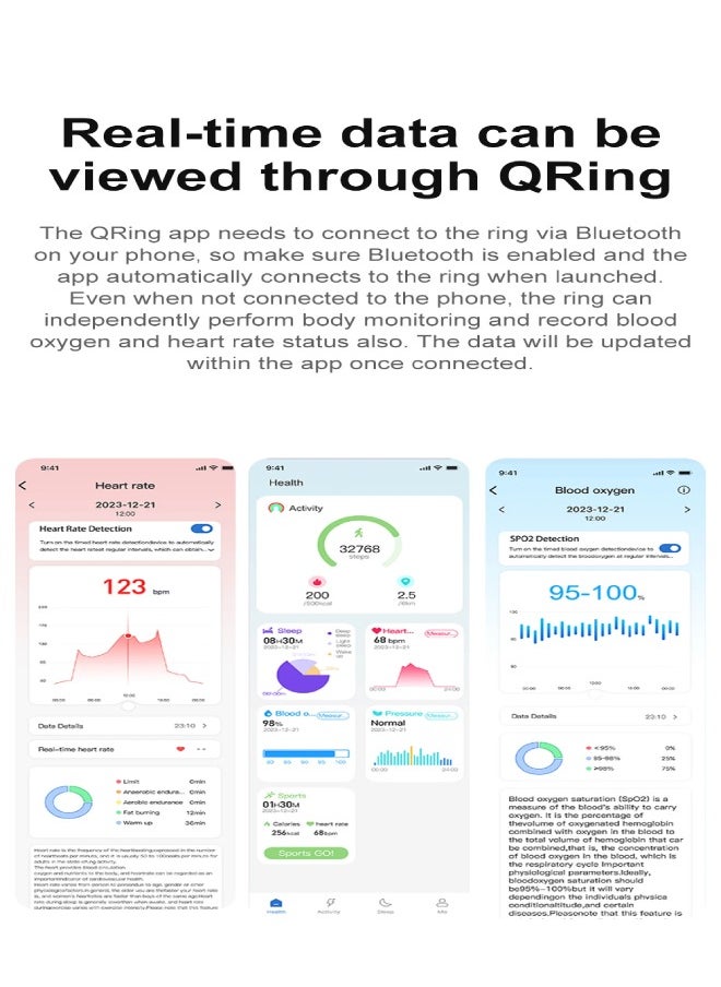 COLMI R02 Smart Ring with Charging Case for Men Women Battery Life 3-5 Days, Health Monitor, 5ATM Waterproof