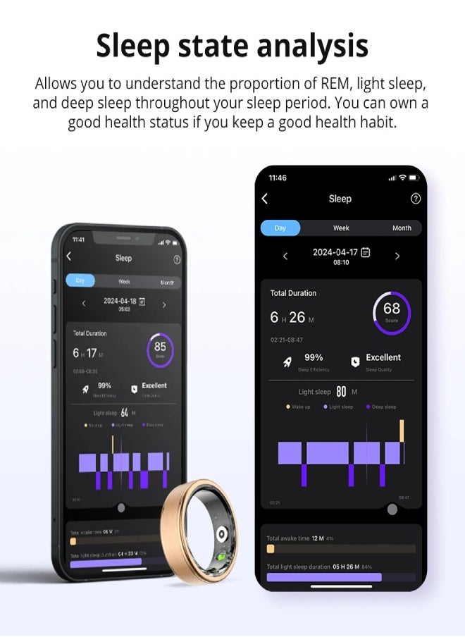 COLMI R03 Smart Ring Men Women, Long Battery Life , Health Monitor, IP68 & 5ATM Waterproof, Multi-sport Mode