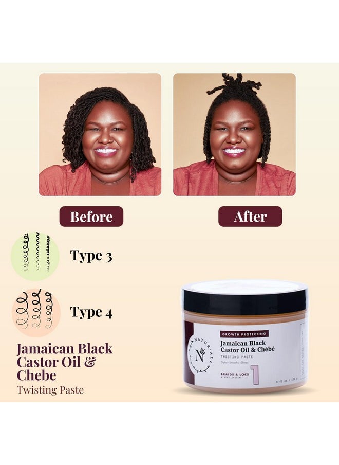 Jamaican Black Castor Oil & Chebe Braiding Gel - Sulfate-Free Loc Gel For Retwists, Locs & Braids - Growth Protecting Twist Gel Creates A High Hold & Shine Without Flaking Or Buildup (8 Oz)